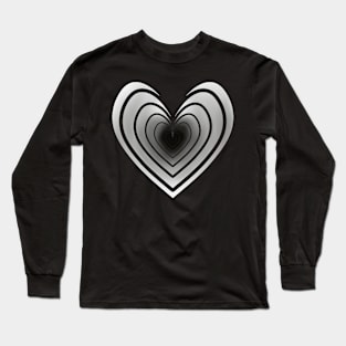 Rosy Heart (B&W 2) Long Sleeve T-Shirt